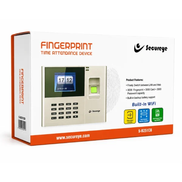Secureye S-B251CB WIFI Biometric Fingerprint Time Attendance Device