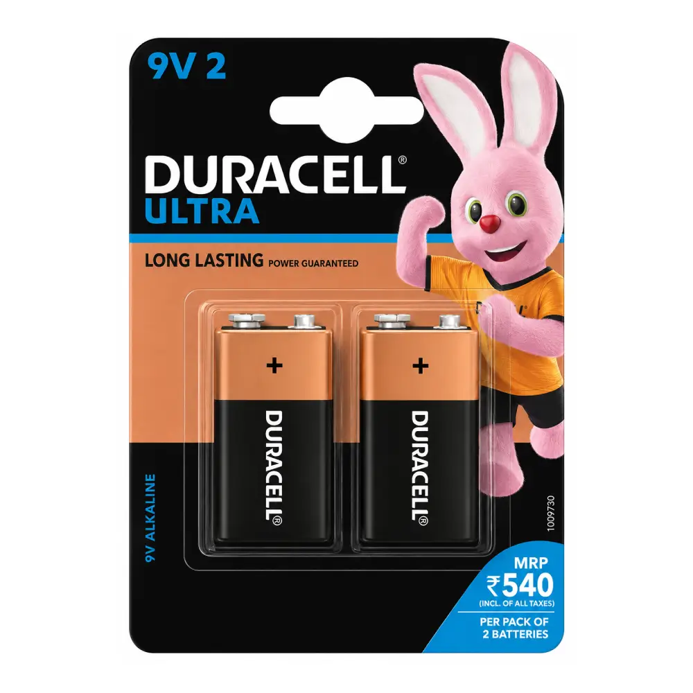 114a07aa-63dd-486e-bd9a-ba9916f07fff.webp Duracell Ultra 9v Alkaline Battery (Pack of 2) - Image 1