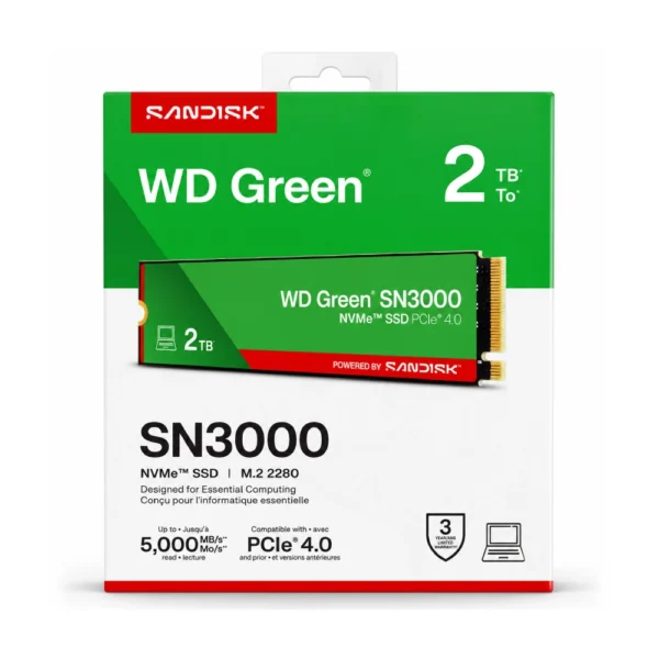 WD Internal SSD 2TB NVMe 2280 Green (SN3000)