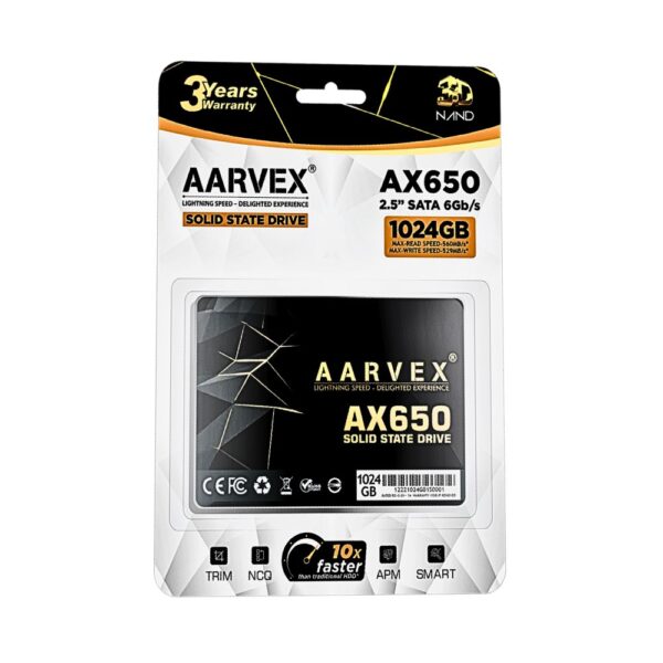 Aarvex Internal SSD 1TB SATA (AX650)