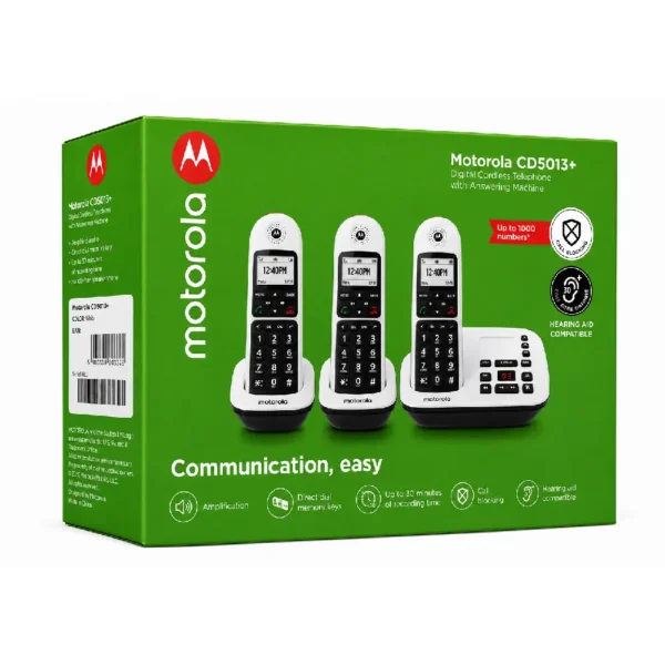 Motorola Wireless Telephone Set with answering Machine (3-Handset) CD5013+