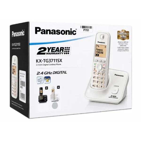 Panasonic Wireless Telephone Set with Large Display Silver (KX-TG3711SXN)