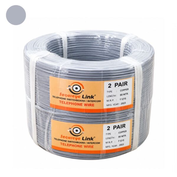 Securelink Telephone Cable 0.4mm 2 Pair 90m Grey