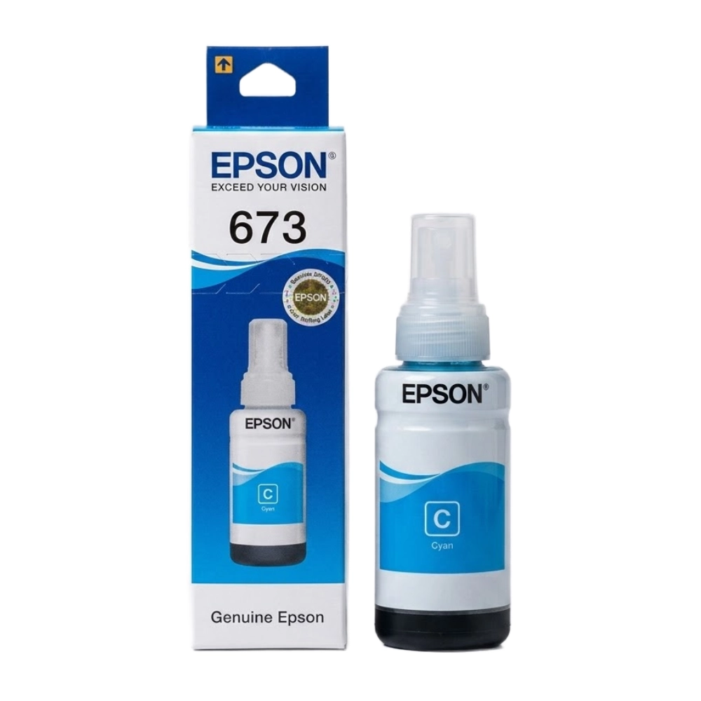 67320Cyan201.webp Epson 673 Cyan Genuine Inkjet Ink Bottle 70ml - Image 1