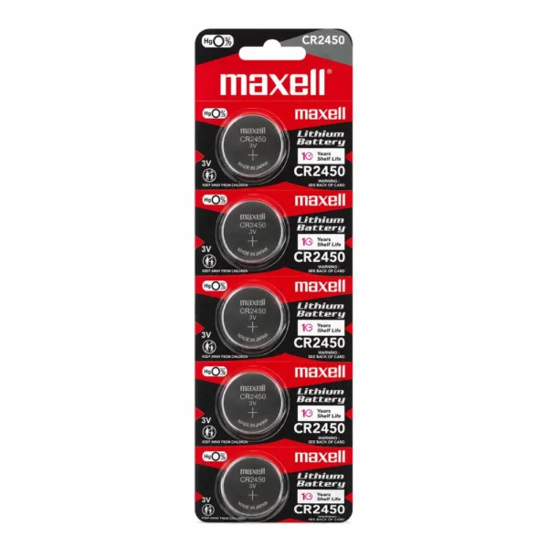 Maxell Button Cell 3V CR2450 (Pack of 5)