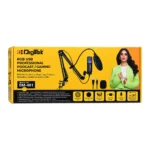 DigiTek USB | RGB Professional Gaming Microphone Kit with BoomArm For Podcast (DM-401)