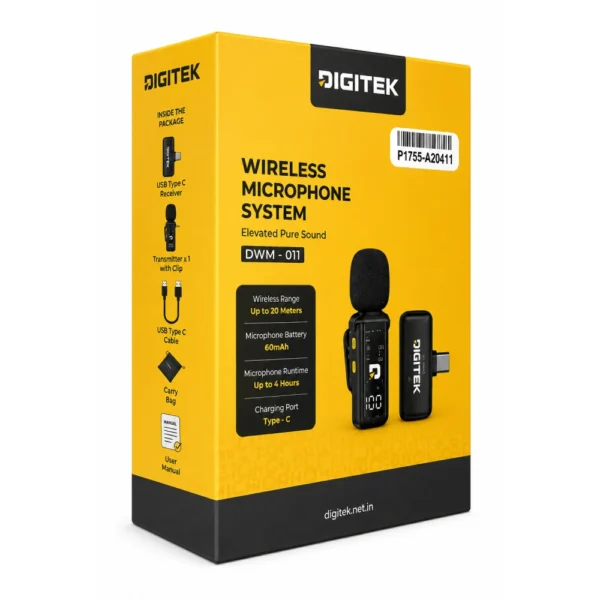 DigiTek Wireless Microphone Type C With 1 Mic (DWM 011)