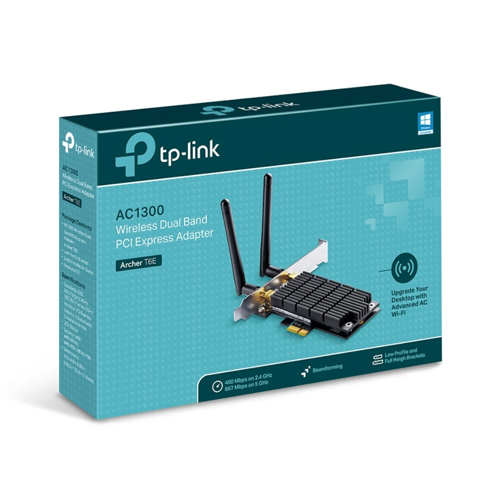 8241a13f-69d8-4928-ac1f-271ef20cfa2b.webp TP-Link AC1300 Wireless Dual Band PCI Express Adapter (Archer T6E) - Image 1