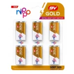 Nippo Gold 9V Battery Extra Heavy Duty (Pack of 6)