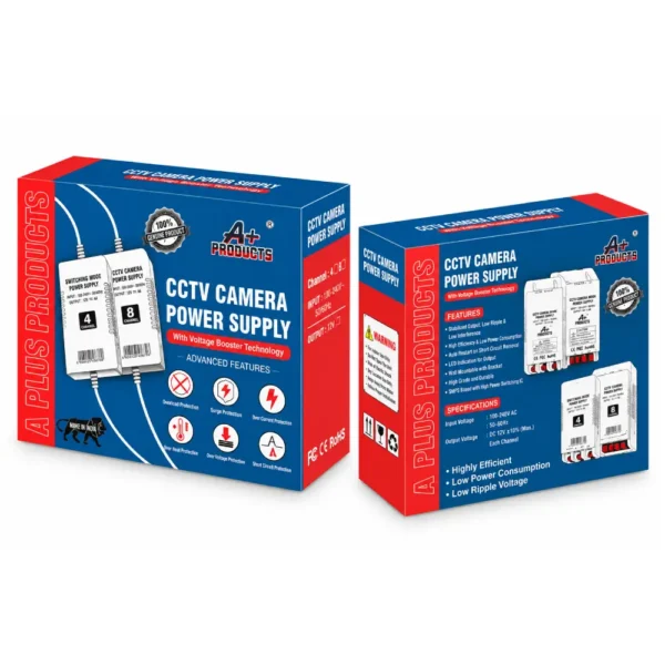 A+ Products CCTV Power Supply 4ch Metal 12v/4a (Single Output)