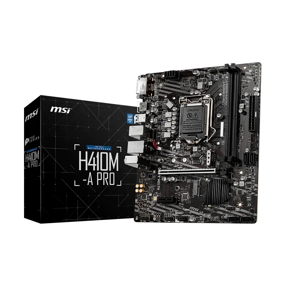 8fd63f52-b709-45c6-98d1-6bafa0ff66c5.webp MSI Motherboard H410M-A PRO DDR4 For Intel 10th Gen - Image 1