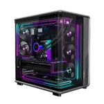Ant Esports Gaming Cabinet Crystal x8 Arc Black