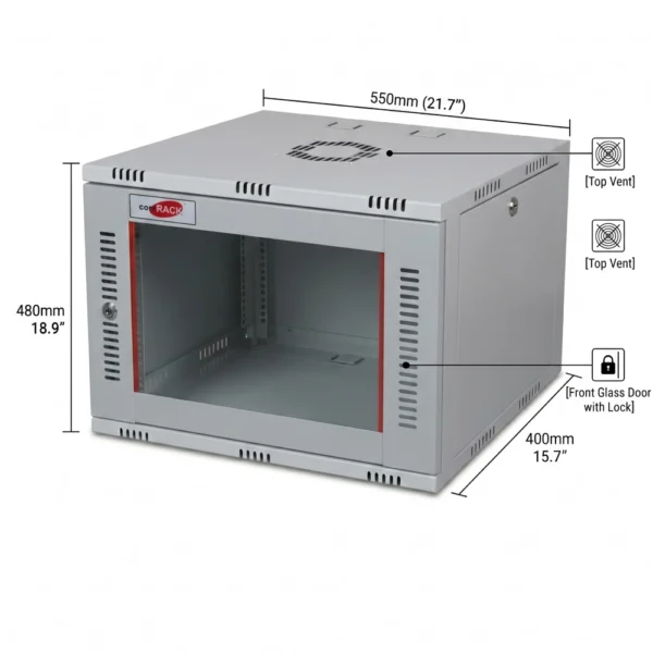 Comrack 9U 400mm 550×400×480mm (L×D×H)