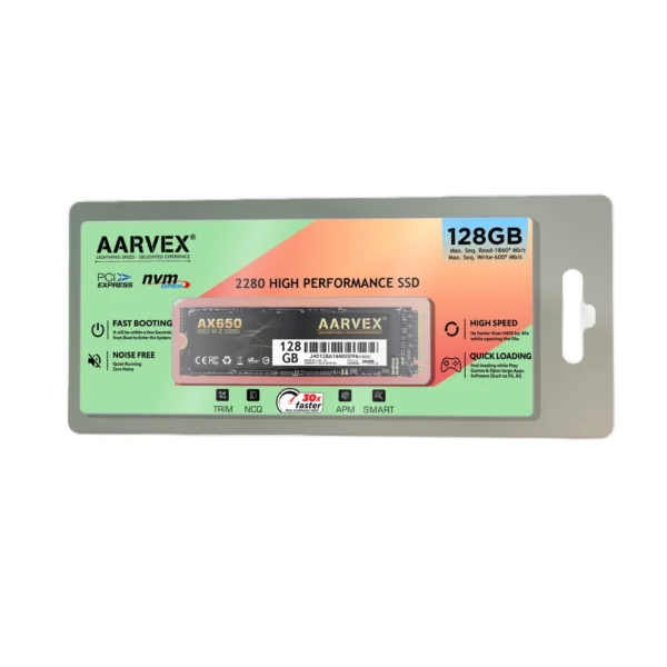 Aarvex Internal SSD 128GB NVMe 2280 (AX650)