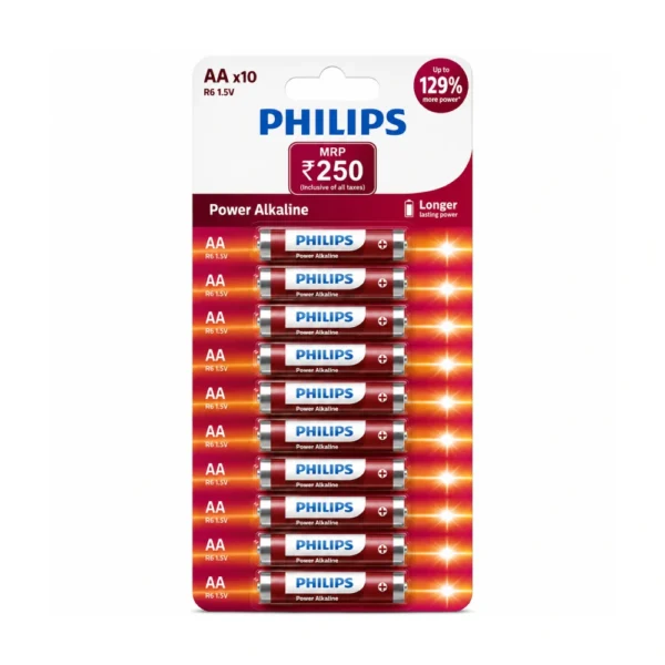 PHILIPS AA Alkaline Battery (Pack Of 10)