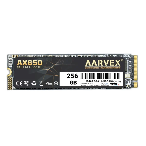Aarvex Internal SSD 256GB NVMe 2280 (AX650)