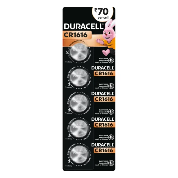 Duracell Cmos Battery 3V CR1616 (Pack Of 5)