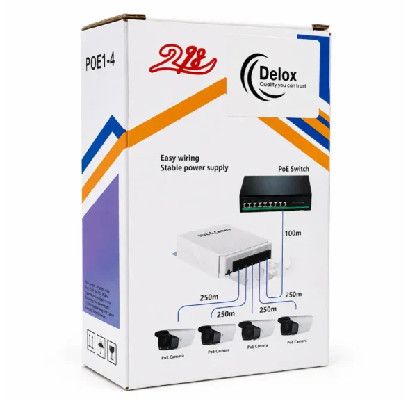Delox 4 Port Poe Extender 104JF