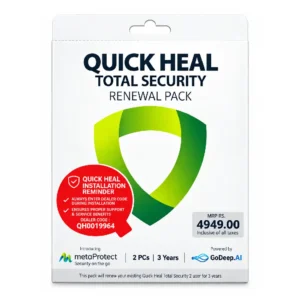 Quick Heal TS2UP Total Security 2 User 3 Year Antivirus (Renewal) (With Activation Scheme)