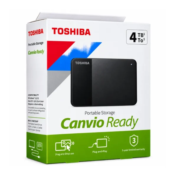 Toshiba External Hard Disk 4TB Canvio Ready (With USB 3.0)