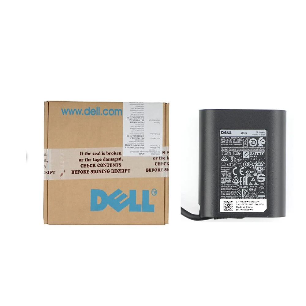 dell-30w-box-20v-157a-c-type-pin20456.webp Dell Original Laptop Adapter 30w 20v/1.57a |Type-C (Box Seal Opened for Serial No) (No Power Cable Included) - Image 1