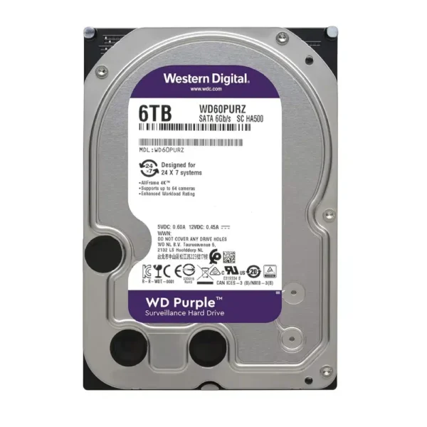 WD Surveillance Hard Disk 6TB PURPLE SATA 3.5 Inch
