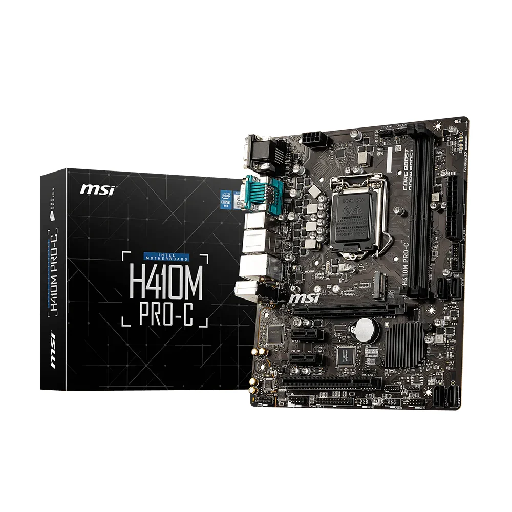 fd3afdeb-5955-4eb3-b170-5a71c79d6abb.webp MSI Motherboard H410M PRO-C DDR4 For Intel 10th Gen - Image 1