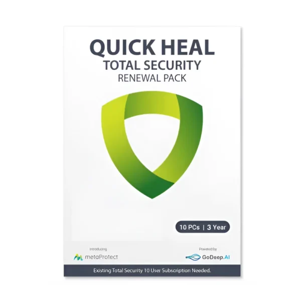 Quick Heal TS10UP Total Security 10 User 3 Year Antivirus (Renewal) (With Activation Scheme)