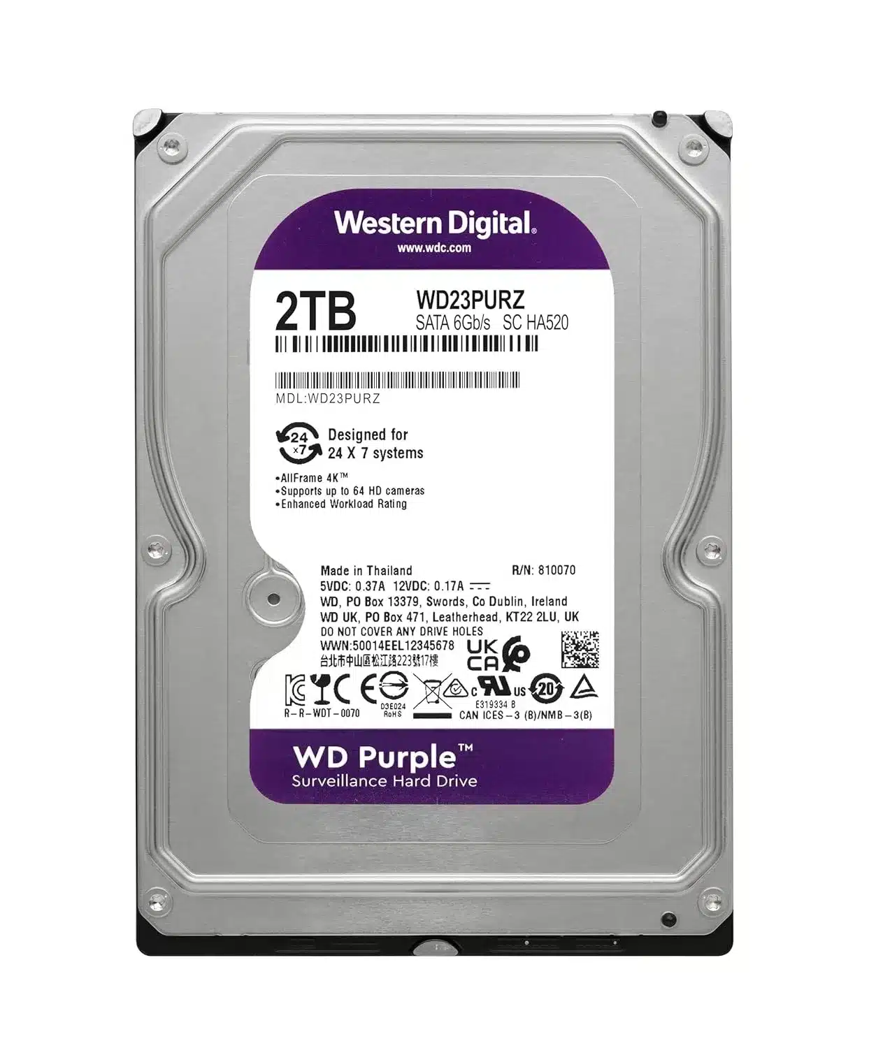 wd-2tb-purple-sata-35surveillance-cctv-hard-disk201.webp WD Surveillance Hard Disk 2TB PURPLE SATA 3.5 Inch - Image 1